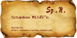 Sztankov Milán névjegykártya