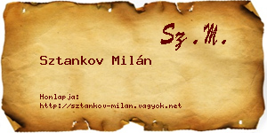 Sztankov Milán névjegykártya