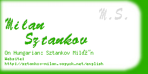 milan sztankov business card